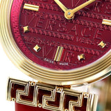Versace Greca Meander Red Dial Red Leather Strap Watch for Women - VELW00320 Buy Now By Versace