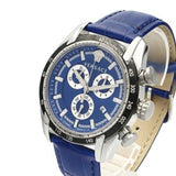 Versace V-Ray Chronograph Quartz Blue Dial Blue Leather Strap Watch for Men - VE2I00721 Buy Now By Versace