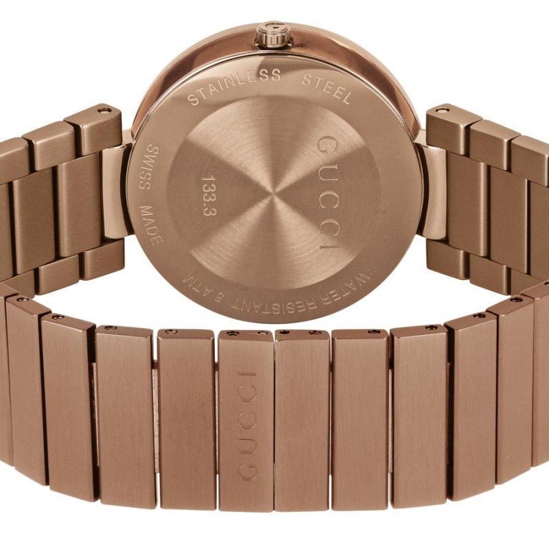 Gucci Interlocking G Quartz Brown Dial Brown Steel Strap Watch for Women - YA133317 Buy Now By Gucci