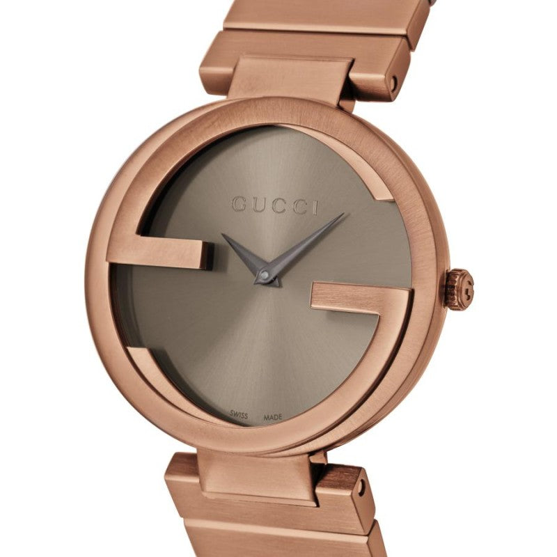 Gucci Interlocking G Quartz Brown Dial Brown Steel Strap Watch for Women - YA133317 Buy Now By Gucci