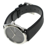 Calvin Klein Minimal Grey Dial Black Leather Strap Watch for Men - K3M221C3 Buy Now By Calvin Klein