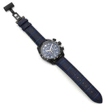 Versace V-Ray Chronograph Quartz Blue Dial Black Leather Strap Watch For Men - VEDB00418 Buy Now By Versace