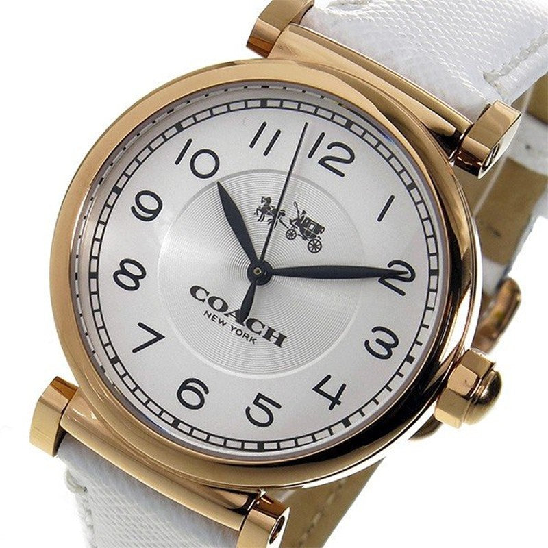 Coach Madison White Dial White Leather Strap Watch for Women - 14502408 Buy Now By Coach