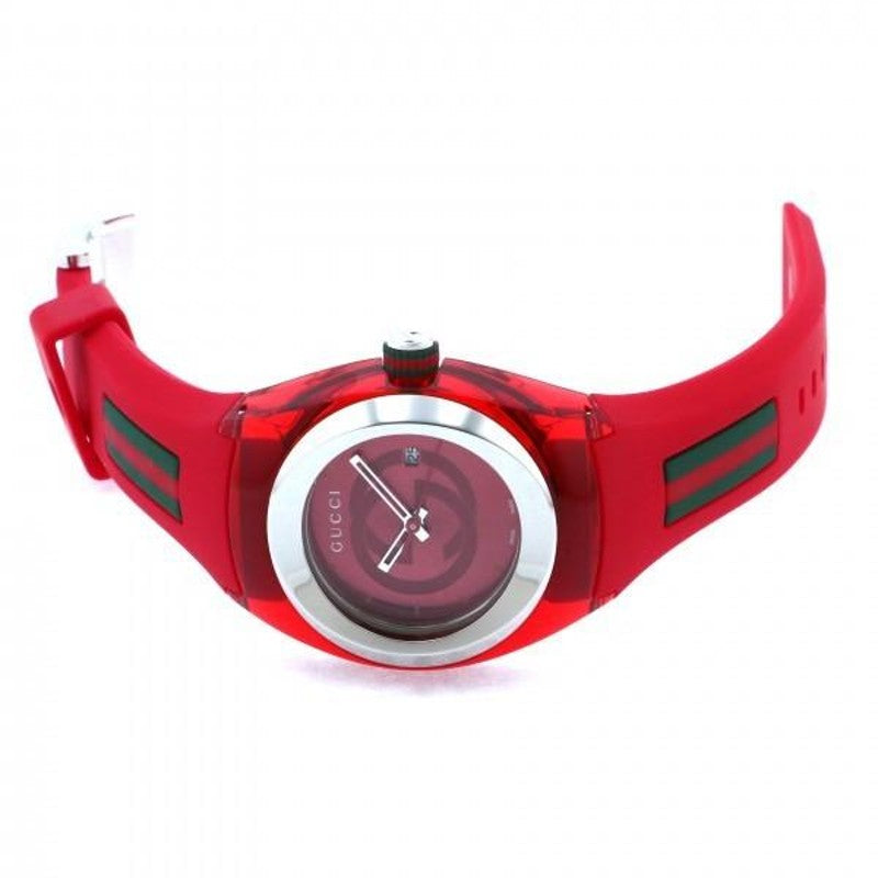 Gucci Sync Quartz Red Dial Red Rubber Strap Watch For Women - YA137303 Buy Now By Gucci