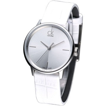 Calvin Klein Accent White Dial White Leather Strap Watch for Women - K2Y2Y1K6 Buy Now By Calvin Klein
