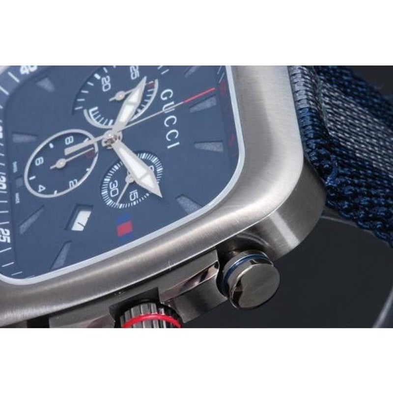 Gucci Coupe Chronograph Blue Dial Two Tone NATO Strap Watch for Men - YA131203 Buy Now By Gucci