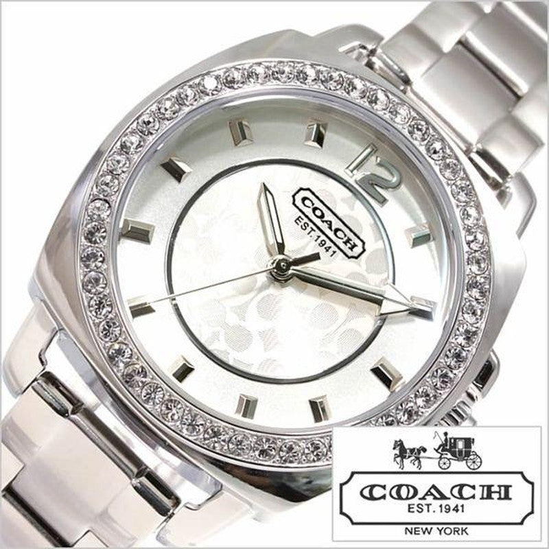 Coach Mini Boyfriend Diamonds Silver Dial Silver Steel Strap Watch for Women - 14501699 Buy Now By Coach