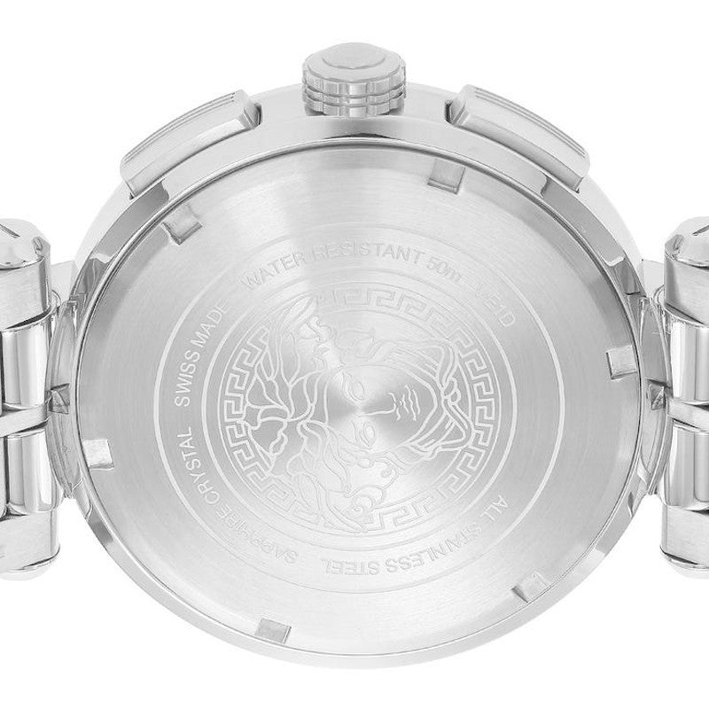 Versace Aion Chronograph Black Dial Silver Steel Strap Watch For Men - VE1D01019 Buy Now By Versace