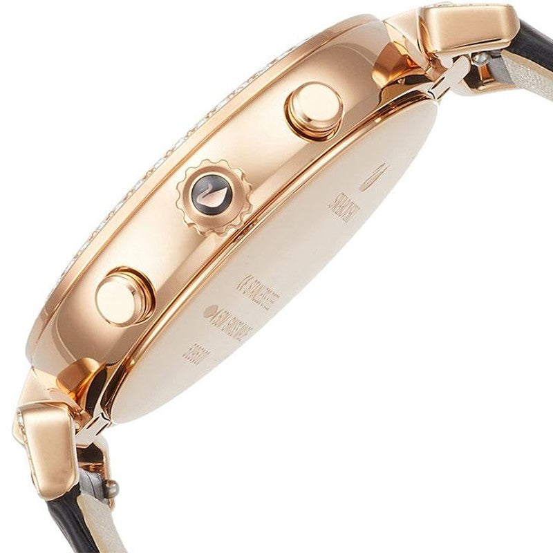 Swarovski Era Journey Chronograph Black Dial Black Leather Strap Watch for Women - 5295320 Buy Now By Swarovski