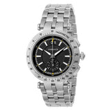 Versace V-Race Sport Black Dial Silver Steel Strap Watch for Men - VAH010016 Buy Now By Versace