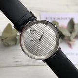 Calvin Klein Sight Silver Dial Black Leather Strap Watch for Men - K1S21120 Buy Now By Calvin Klein