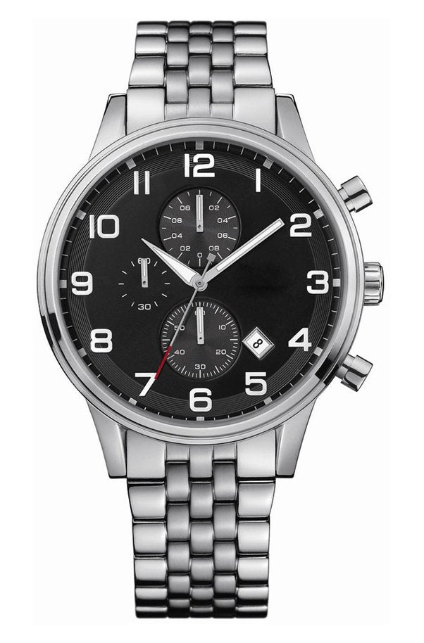 Hugo Boss Aeroliner Chronograph Quartz Black Dial Silver Steel Strap Watch For Men - HB1512446 Buy Now By Hugo Boss