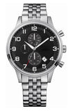Hugo Boss Aeroliner Chronograph Quartz Black Dial Silver Steel Strap Watch For Men - HB1512446 Buy Now By Hugo Boss