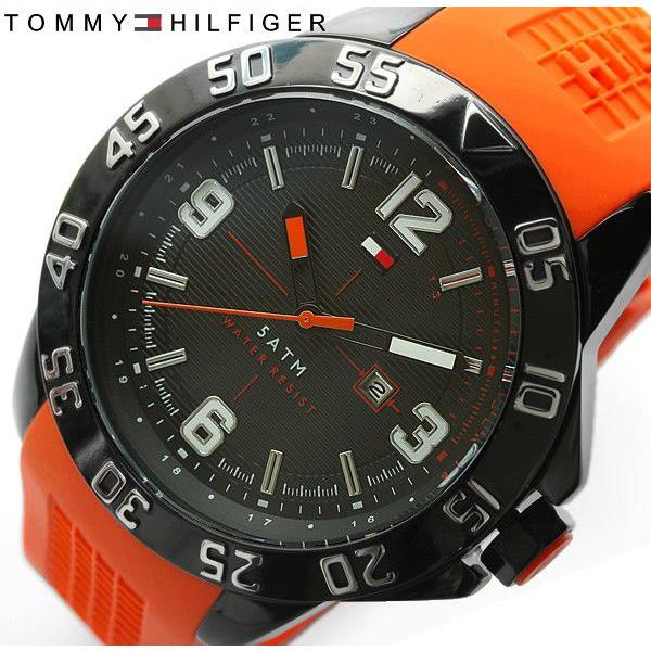 Tommy Hilfiger Cole Black Dial Orange Rubber Strap Watch for Men - 1790985 Buy Now By Tommy Hilfiger