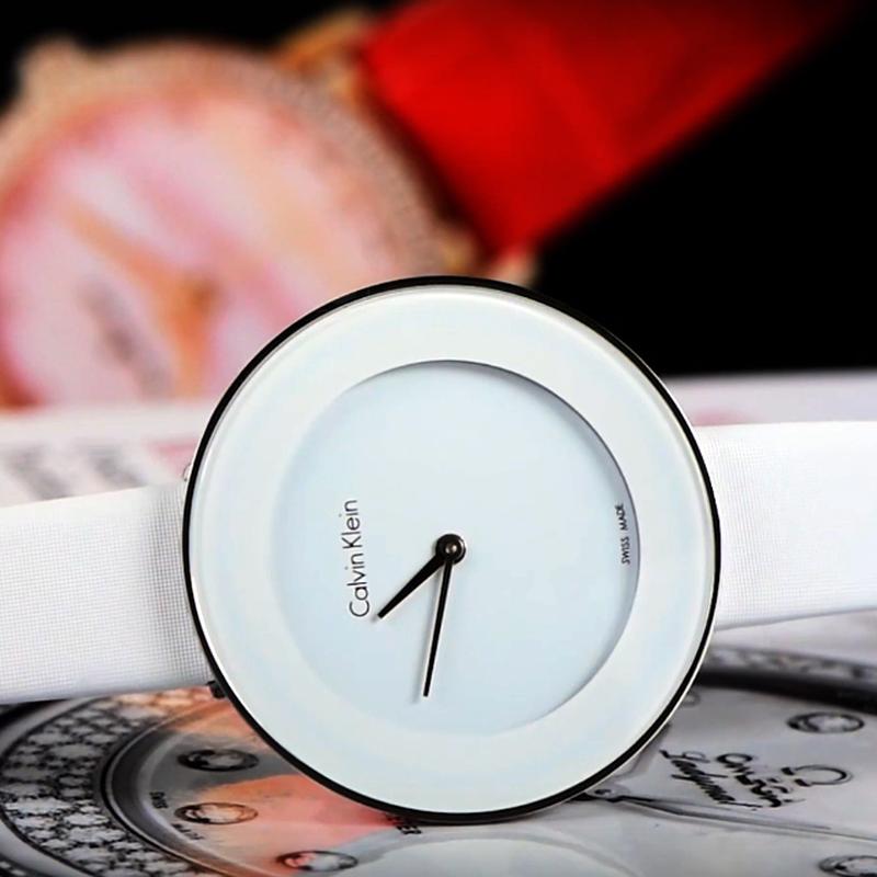 Calvin Klein Chic White Dial White Leather Strap Watch for Women - K7N23TK2 Buy Now By Calvin Klein