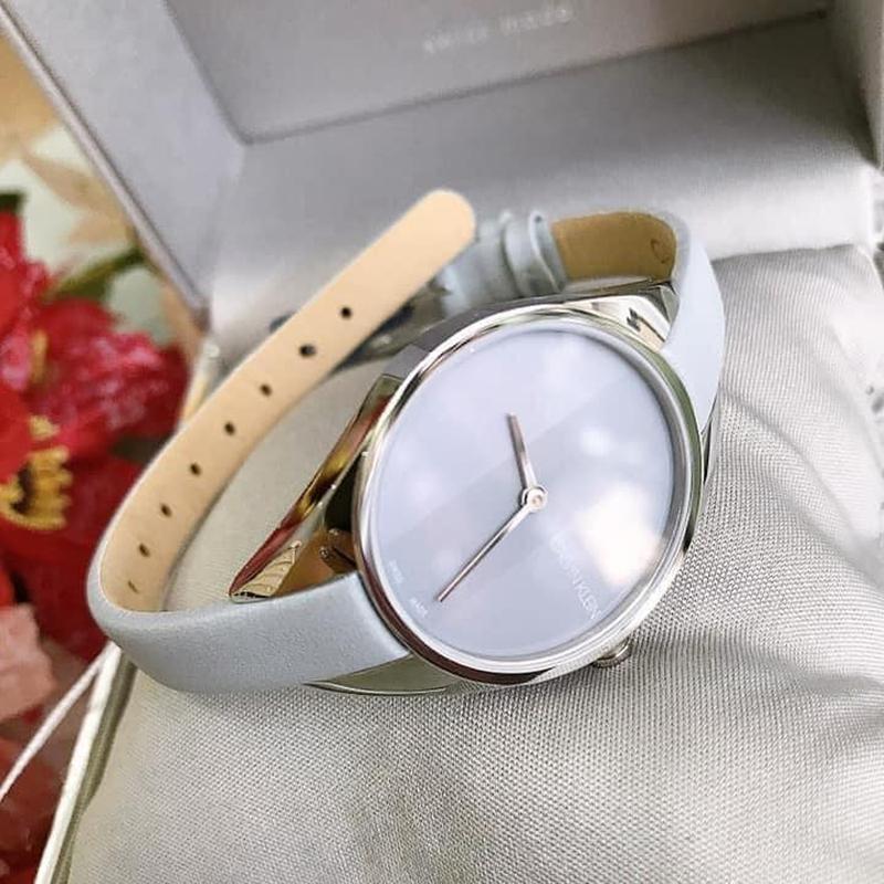 Calvin Klein Rebel Grey Dial Grey Leather Strap Watch for Women - K8P231Q4 Buy Now By Calvin Klein
