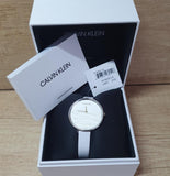 Calvin Klein Rise White Grey Dial White Leather Strap Watch for Women - K7A231L6 Buy Now By Calvin Klein