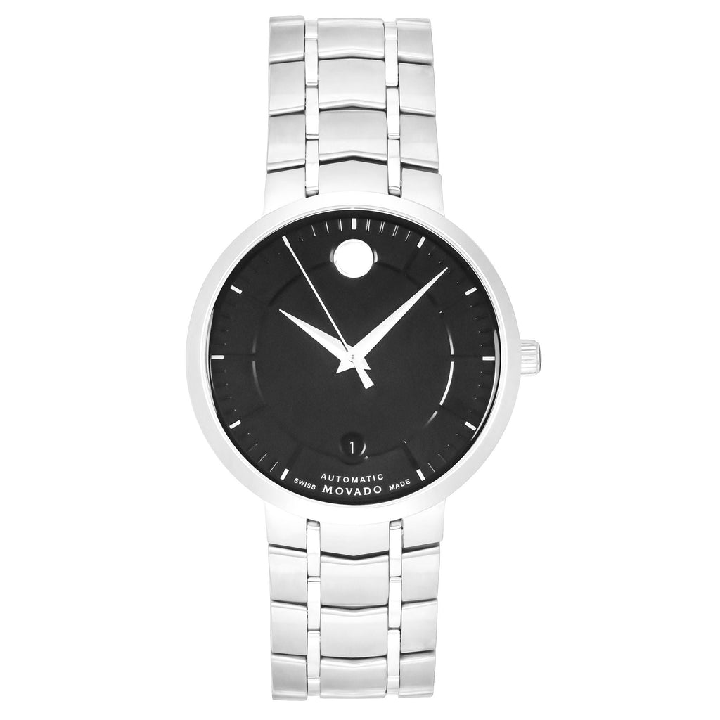 Movado 1881 Automatic Black Dial Silver Steel Strap Watch for Men - 606914 Buy Now By Movado