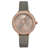 Swarovski Crystal Frost Grey Dial Grey Leather Strap Watch for Women - 5484067 Buy Now By Swarovski