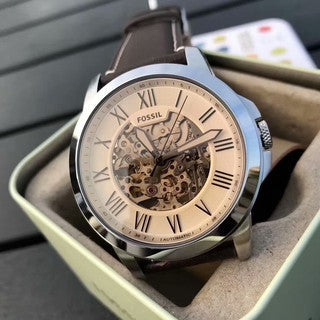Fossil Grant Chronograph Cream Dial Brown Leather Strap Watch for Men - ME3122 Buy Now By Fossil