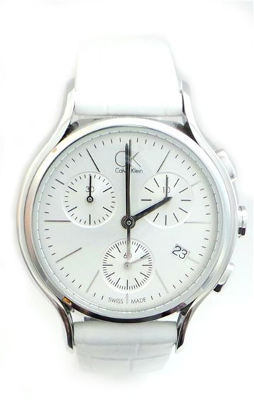 Calvin Klein Skirt White Dial White Leather Strap Watch for Women - K2U291L6 Buy Now By Calvin Klein