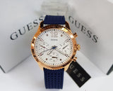 Guess Marina Multifunction White Dial Blue Rubber Strap Watch for Women - W1025L4 Buy Now By Guess