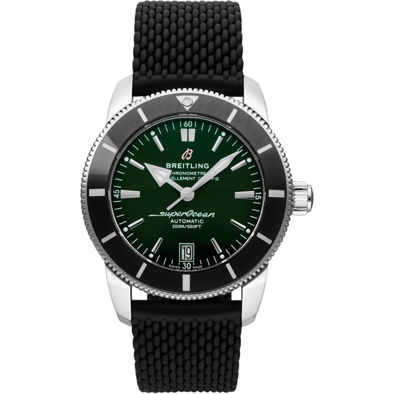 Breitling Superocean Heritage B20 Automatic 42 Green Dial Black Mesh Bracelet Watch for Women - AB2010121L1S1 Buy Now By Breitling