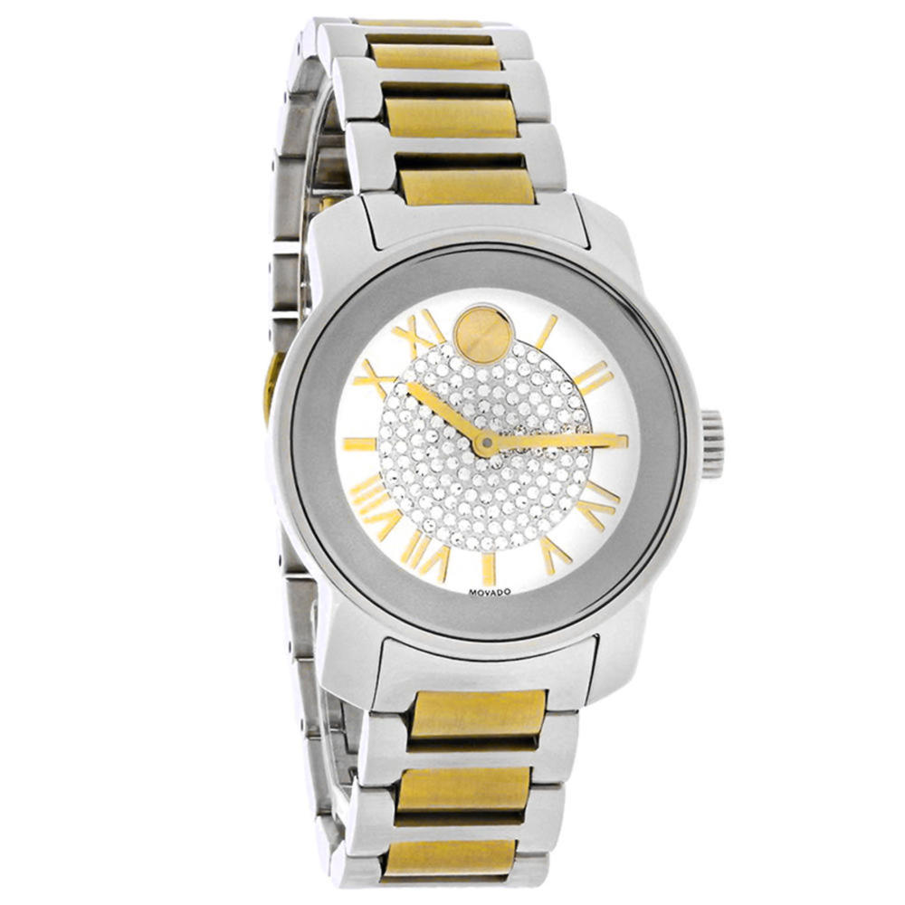 Movado Bold Silver Dial Two Tone Steel Strap Watch For Women - 3600256 Buy Now By Movado
