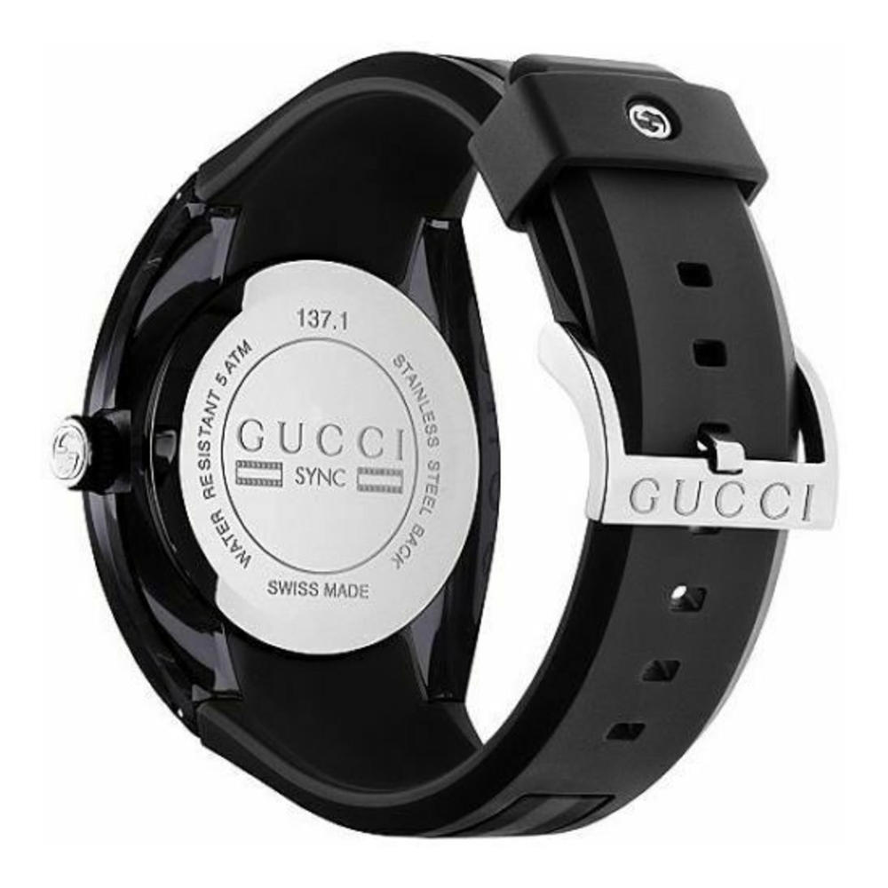 Gucci Sync XXL Quartz Black Dial Black Rubber Strap Watch For Men - YA137101 Buy Now By Gucci