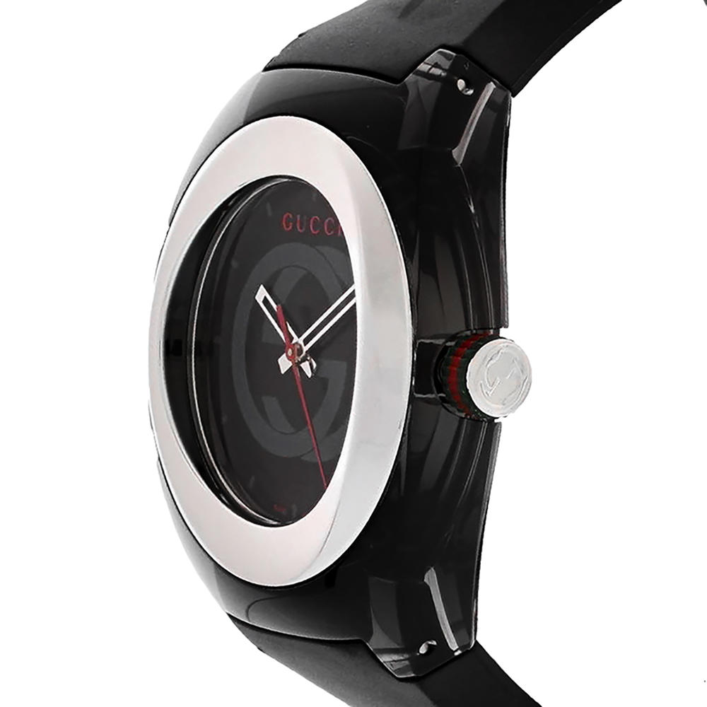 Gucci Sync XXL Quartz Black Dial Black Rubber Strap Watch For Men - YA137101 Buy Now By Gucci