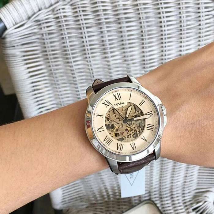 Fossil Grant Chronograph Cream Dial Brown Leather Strap Watch for Men - ME3122 Buy Now By Fossil