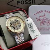 Fossil Townsman Automatic Skeleton White Dial Two Tone Steel Strap Watch for Men - ME3075 Buy Now By Fossil