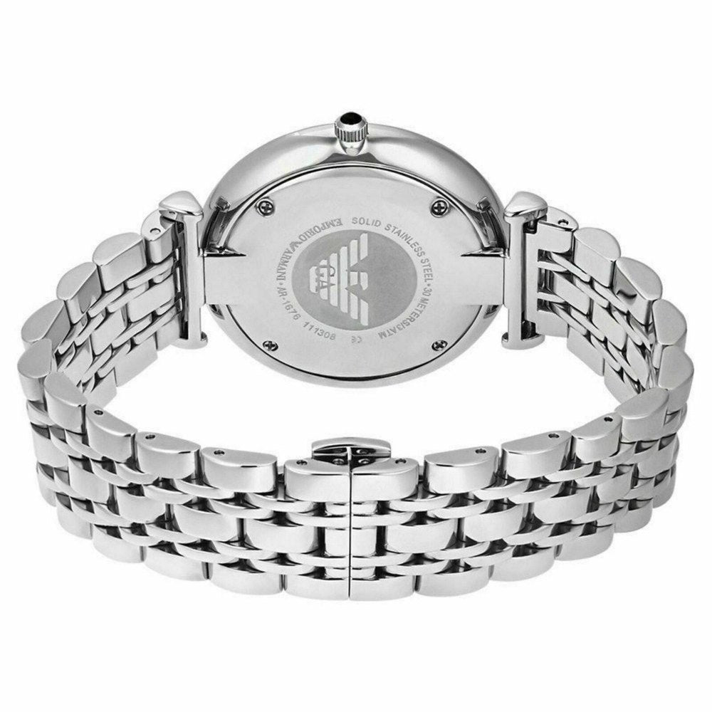 Emporio Armani Retro Black Dial Silver Steel Strap Watch For Men - AR1676 Buy Now By Emporio Armani