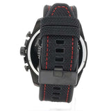 Diesel Mega Chief Chronograph Silver Dial Black Leather Strap Watch For Men - DZ4512 Buy Now By Diesel