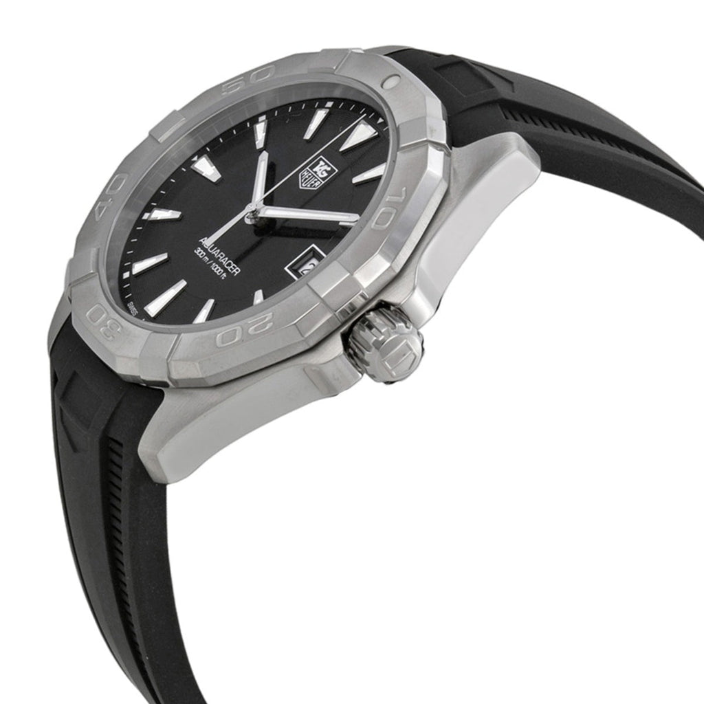 Tag Heuer Aquaracer Quartz Black Dial Black Rubber Strap Watch for Men - WAY1110.FT8021 Buy Now By Tag Heuer