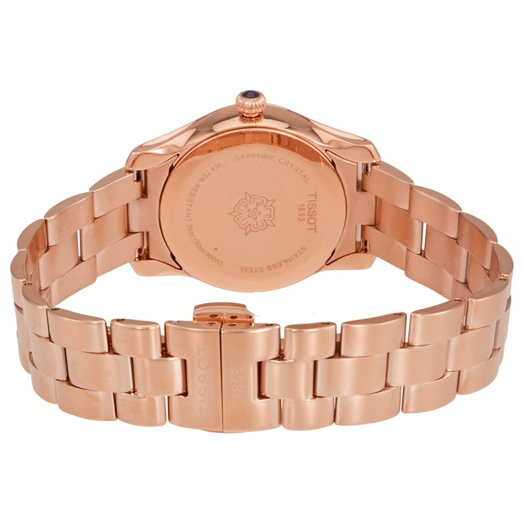 Tissot T Wave Cream Dial Rose Gold Steel Strap Watch For Women - T112.210.33.451.00 Buy Now By Tissot