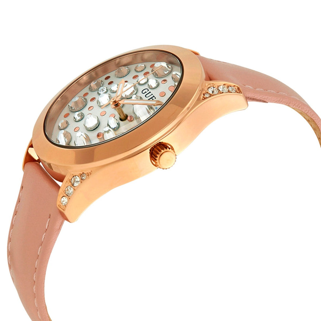 Guess Wonderlust Beige Dial Pink Leather Strap Watch for Women - W1065L1 Buy Now By Guess