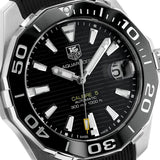 Tag Heuer Aquaracer Calibre 5 Automatic Black Dial Black Rubber Strap Watch for Men - WAY211A.FT6151 Buy Now By Tag Heuer