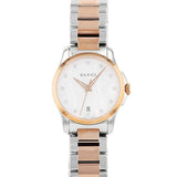 Gucci G Timeless Diamonds Mother of Pearl Dial Two Tone Steel Strap Watch For Women - YA126544 Buy Now By Gucci