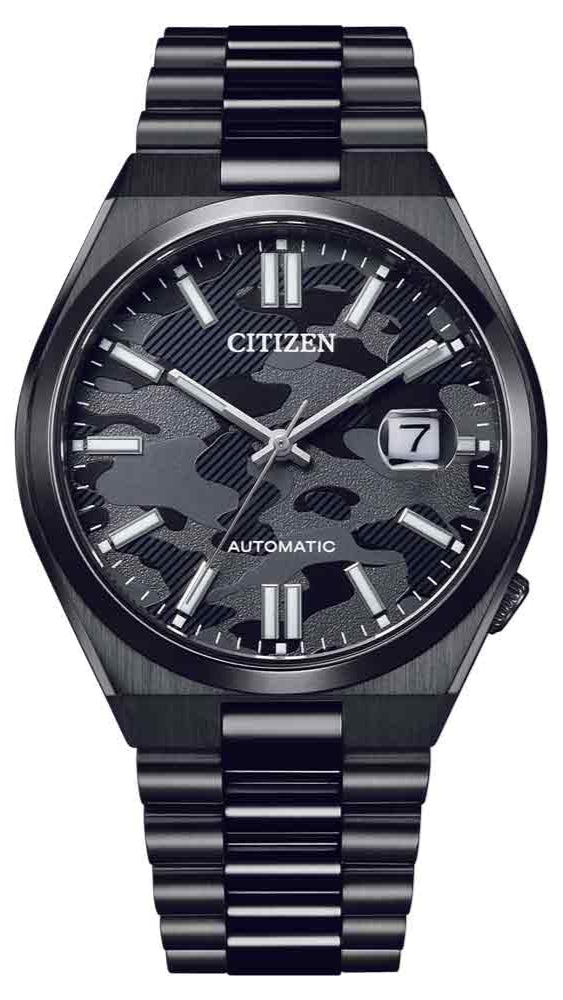 Citizen Tsuyosa Automatic Camouflage Black Dial Black Steel Strap Watch For Men - NJ0155-87E Buy Now By Citizen