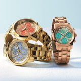 Guess Mini Sunrise Quartz Analog Orange Dial Gold Steel Strap Watch For Women - W0448L7 Buy Now By Guess