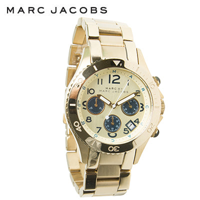 Marc Jacobs Rock Metal Chronograph Gold Dial Gold Steel Strap Watch for Men - MBM3158 Buy Now By Marc Jacobs