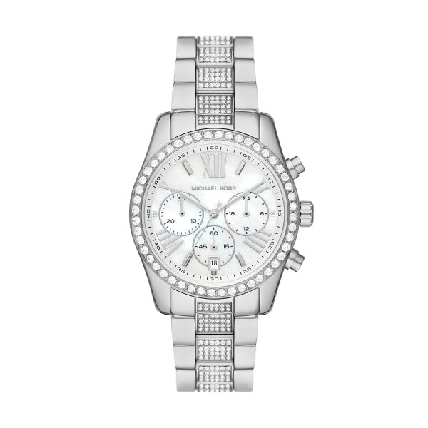 Michael Kors Lexington Chronograph White Dial Silver Steel Strap Watch For Women - MK7243 Buy Now By Michael Kors