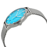 Gucci G-Timeless Turquoise Mother of Pearl Dial Silver Mesh Bracelet Watch For Women - YA126582 Buy Now By Gucci