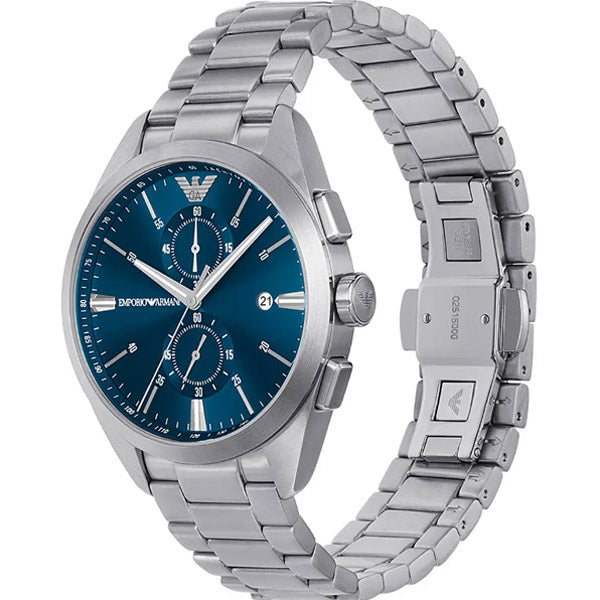 Emporio Armani Claudio Chronograph Blue Dial Silver Steel Strap Watch For Men - AR11541 Buy Now By Emporio Armani