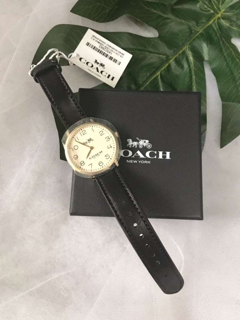 Coach Slim Easton White Dial Black Leather Strap Watch for Women - 14502683 Buy Now By Coach