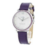 Coach Delancey White Dial Purple Leather Strap Watch for Women - 14502886 Buy Now By Coach