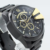 Diesel Mega Chief Chronograph Black Dial Black Steel Strap Watch For Men - DZ4338 Buy Now By Diesel