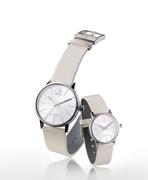 Calvin Klein Post Minimal Silver Dial White Leather Strap Watch for Men - K7621126 Buy Now By Calvin Klein