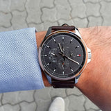 Tommy Hilfiger Shawn Multifunction Grey Dial Brown Leather Strap Watch for Men - 1791615 Buy Now By Tommy Hilfiger